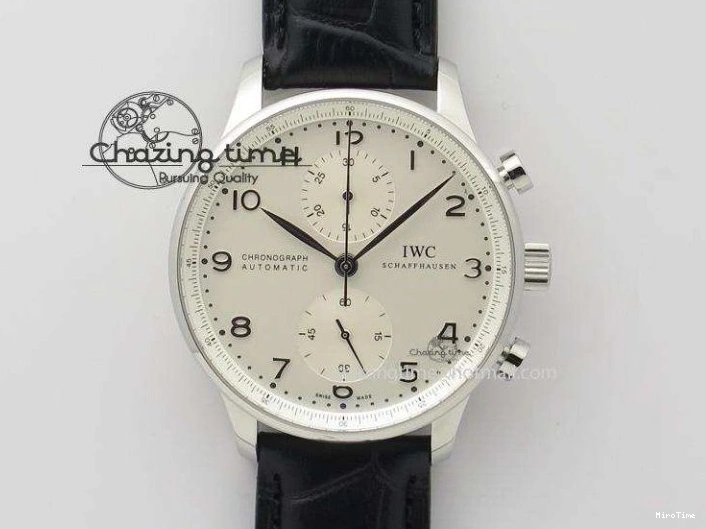 MIROTIME 0309 UrbanStyle Portuguese Tourbillon Power Reserve Moonphase SS White Dial On Black Leather Strap 7318